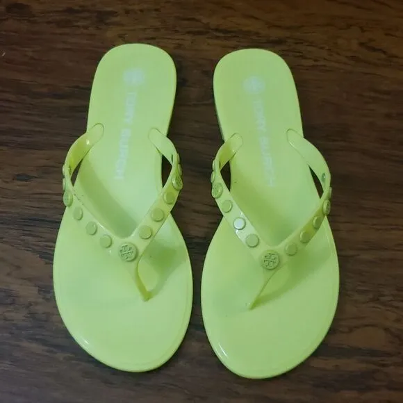 NWT Tory Burch Studded Jelly Sandal in Lime Sherbet Size 7