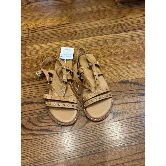 NWT ZARA studded leather sandals