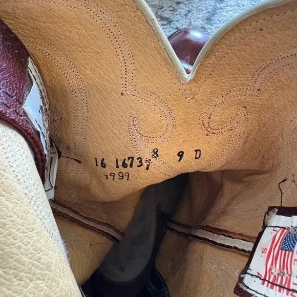 Olathe Brown/Red Leather Cowboy Boots