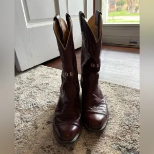 Olathe Brown/Red Leather Cowboy Boots