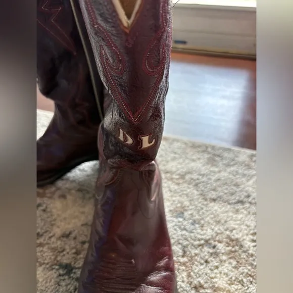 Olathe Brown/Red Leather Cowboy Boots