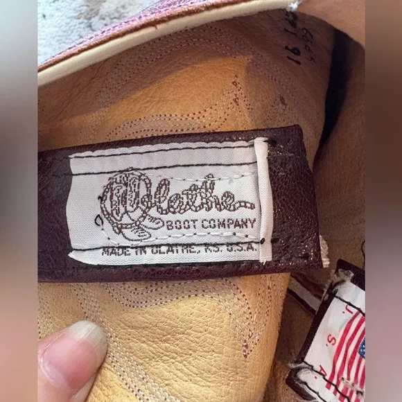 Olathe Brown/Red Leather Cowboy Boots