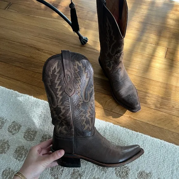 Old West Brown Western Cowboy Boots