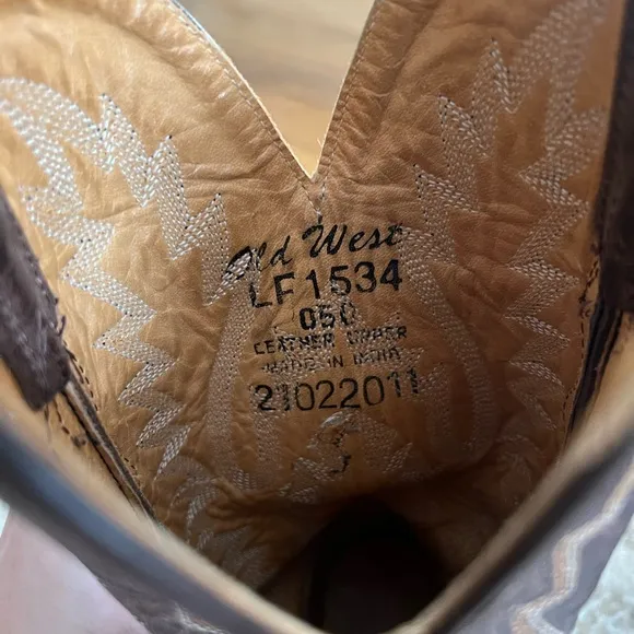 Old West Brown Western Cowboy Boots