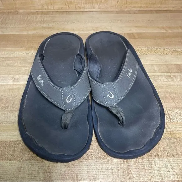 OluKai Men's Ohana Beach Sandals - Kona/Kona Gray Mens Size 14