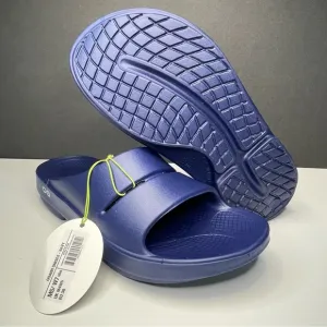 OOFOS OOahh Recovery Slide Navy Blue Comfort Sandals Men’s Size 7 Women’s Size 9