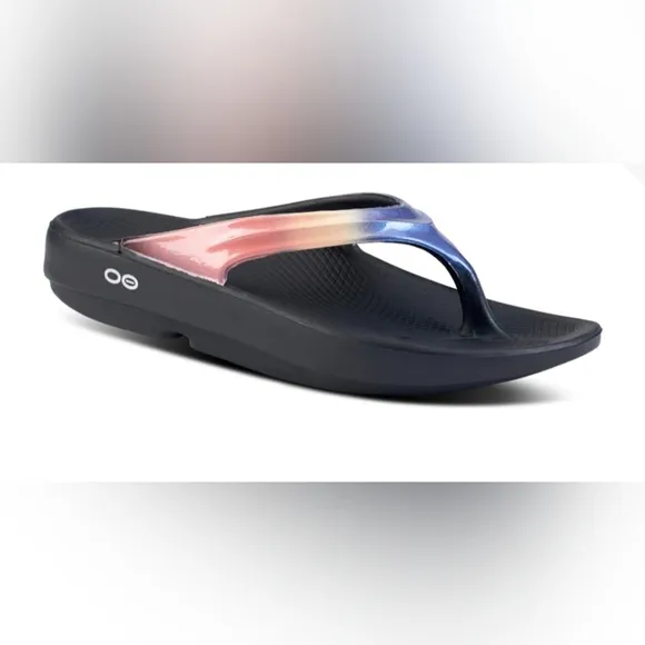 OOFOS OOLALA Luxe Sandals In Horizon Color Way Women's Size 7 EU 38 Summer Beach