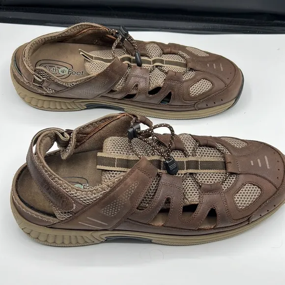 OrthoFeet brown sandals for men size 14