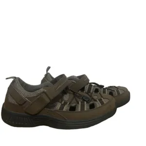 Orthofeet Clearwater Sandals Men's 12 D Brown Leather Fisherman Orthopedic Shoes