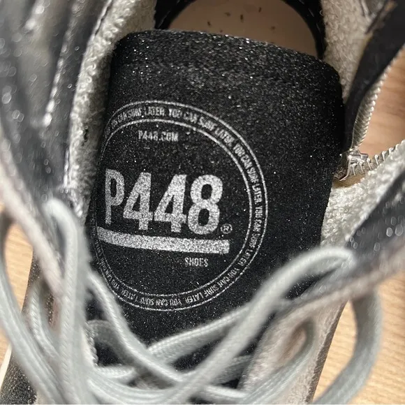 P448 High Top‎ Skater Style Silver Sneakers