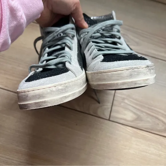 P448 High Top‎ Skater Style Silver Sneakers