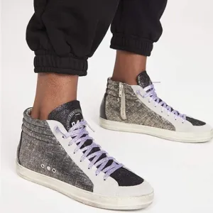 P448 High Top‎ Skater Style Silver Sneakers