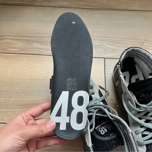 P448 High Top‎ Skater Style Silver Sneakers