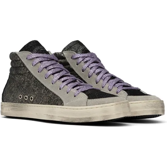P448 High Top‎ Skater Style Silver Sneakers