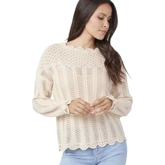 Paige Kuzuyu Cream Knit Sweater