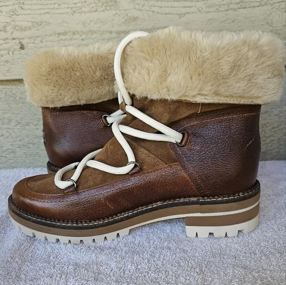 Pajar Canada Ophelia Womens Leather/Faux Fur Waterproof Winter Boots Size 39
