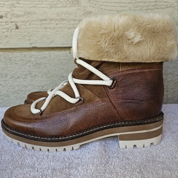 Pajar Canada Ophelia Womens Leather/Faux Fur Waterproof Winter Boots Size 39