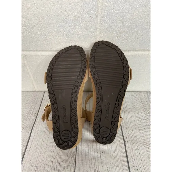 Papillio Soley Ring Buckle Wedge Sandals Sandcastle Narrow Fit Size 37 US 6