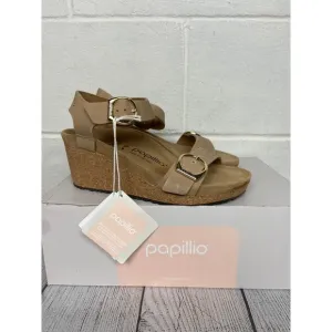 Papillio Soley Ring Buckle Wedge Sandals Sandcastle Narrow Fit Size 37 US 6