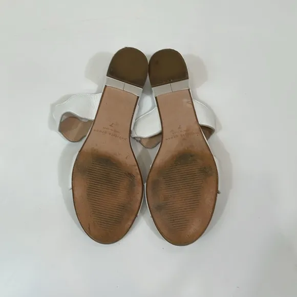 Patricia Green Palm Beach Block Sandals Size 7 White Low Heel Slip On