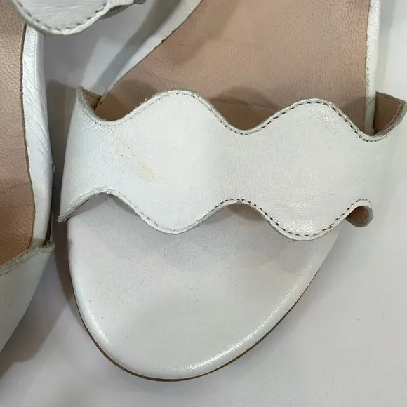 Patricia Green Palm Beach Block Sandals Size 7 White Low Heel Slip On