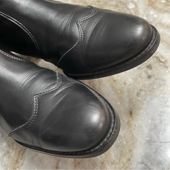 Paul Green Black Leather Boots Pointed Toe 2 inch heel