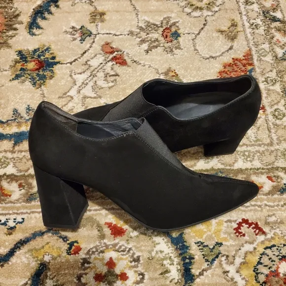 PAUL GREEN Stacia Pointed Toe Heel Ankle Boots, Black Suede