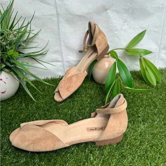 PAUL GREEN🍂🍂Kary  Nude suede leather flats Size 9