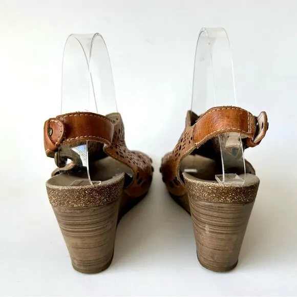Pikolinos Benissa' Slingback Studded Wedge Sandal Open Peep Toe Size 39
