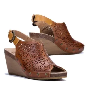 Pikolinos Benissa' Slingback Studded Wedge Sandal Open Peep Toe Size 39