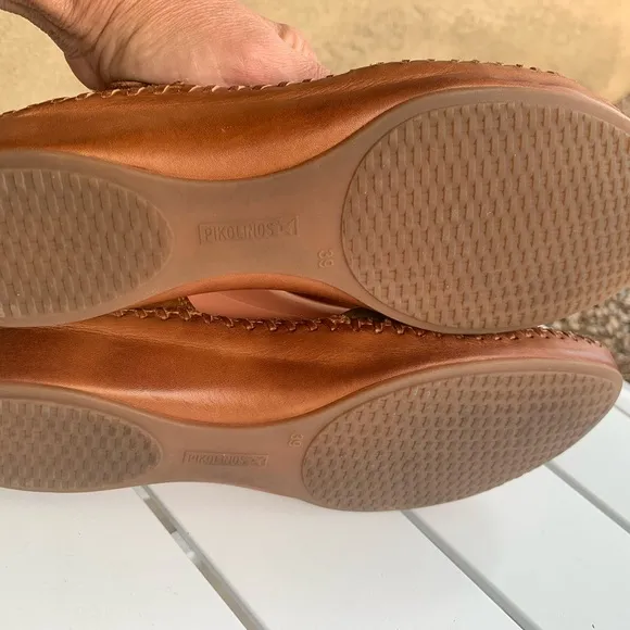Pikolinos brown green leather sandals size 8.5-9 ( European 39)