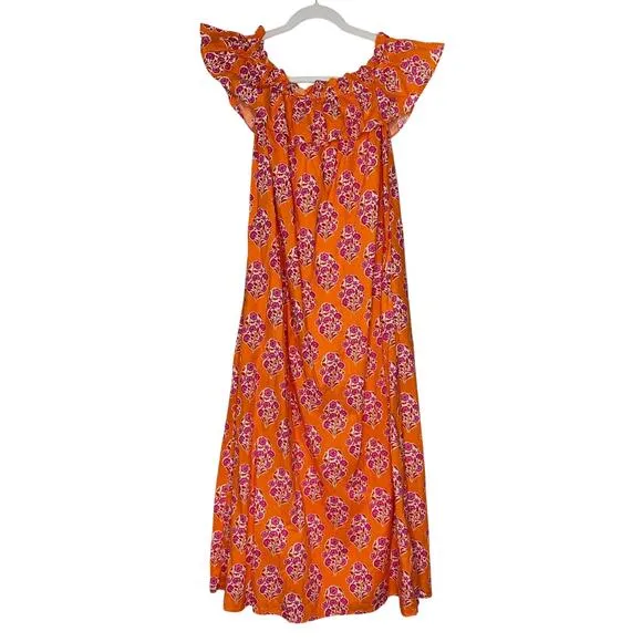 Pink City Prints Tuckernuck Tangerine Buta Print Tallulah Off the Shoulder Dress