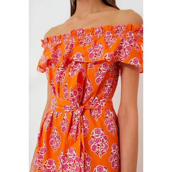 Pink City Prints Tuckernuck Tangerine Buta Print Tallulah Off the Shoulder Dress