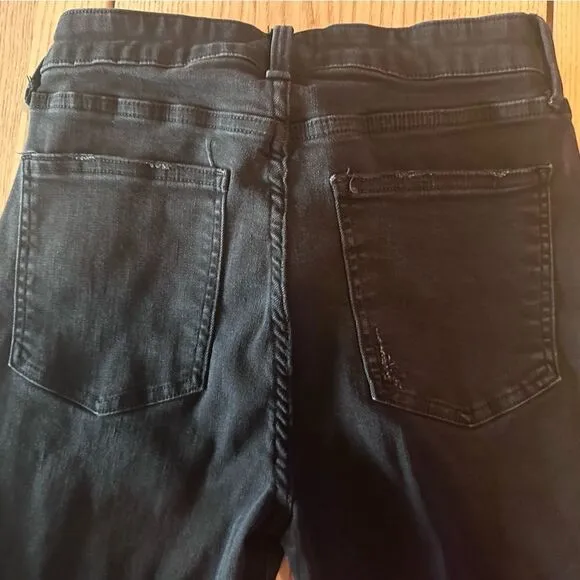 Pistola Audrey Mid Rise Skinny - Dark Vinyl Black - Size 30