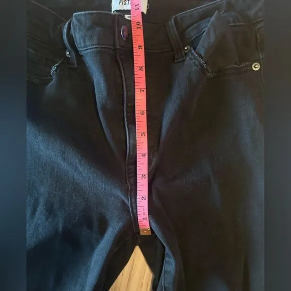 Pistola Audrey Mid Rise Skinny - Dark Vinyl Black - Size 30