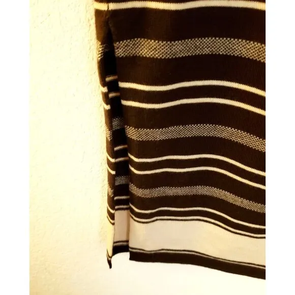 Polo by Ralph Lauren Brown/Cream Striped Wool Blend Midi Skirt w/Slit  XXL NWT