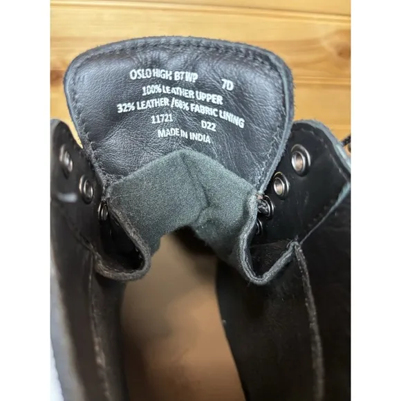 Polo Ralph Lauren Oslo High Men Size 7D Black Leather Waterproof Duck Boots NEW