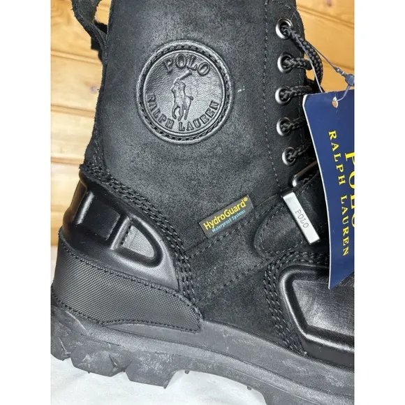 Polo Ralph Lauren Oslo High Men Size 7D Black Leather Waterproof Duck Boots NEW