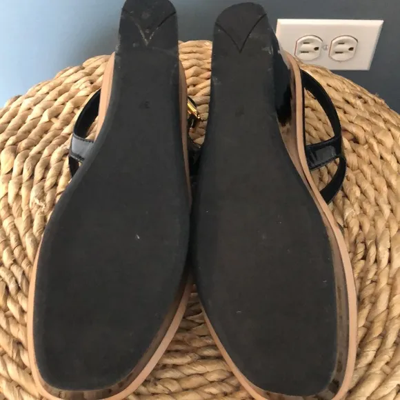 Prada Black Patent Leather Sandals