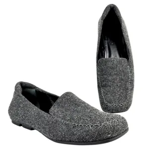PRADA Women’s Loafers Wool Flats Gray Shoes Square Toe Italy 38.5 US 8.5 EU 39.5