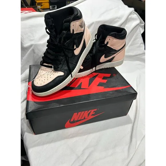 Pre-Owned Air Jordan 1 Retro OG Men's Size 12.5  Basketball Sneakers Pink Black