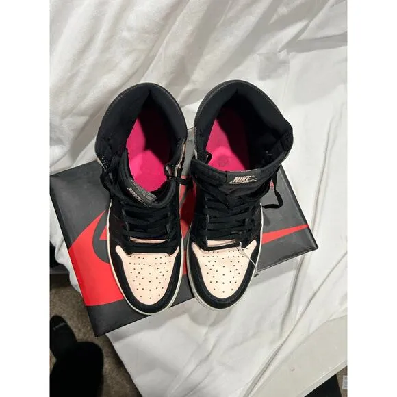 Pre-Owned Air Jordan 1 Retro OG Men's Size 12.5  Basketball Sneakers Pink Black