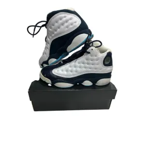 Pre Owned Jordan 13 Retro Obsidian Youth Size 4 White Dark Powder Blue Lace Up