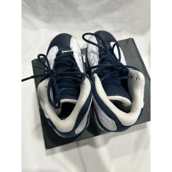 Pre Owned Jordan 13 Retro Obsidian Youth Size 4 White Dark Powder Blue Lace Up