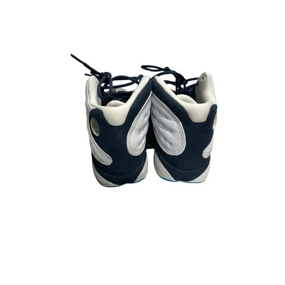 Pre Owned Jordan 13 Retro Obsidian Youth Size 4 White Dark Powder Blue Lace Up