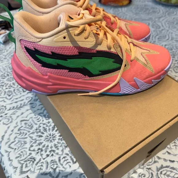 Puma Scoot Zeros Georgia Peach &amp; Green Sneakers - Big Boy