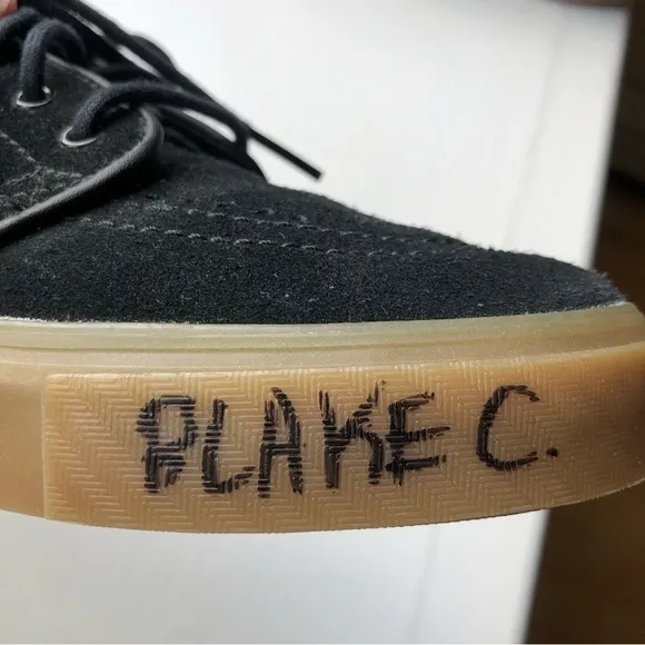 PUMA Stefan Janoski Black &amp; White Skater Signed Suede Gum Sole  Sneakers 6