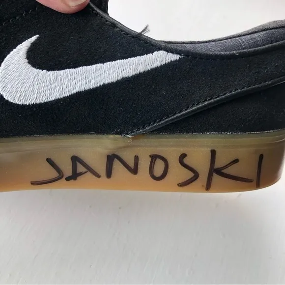 PUMA Stefan Janoski Black &amp; White Skater Signed Suede Gum Sole  Sneakers 6