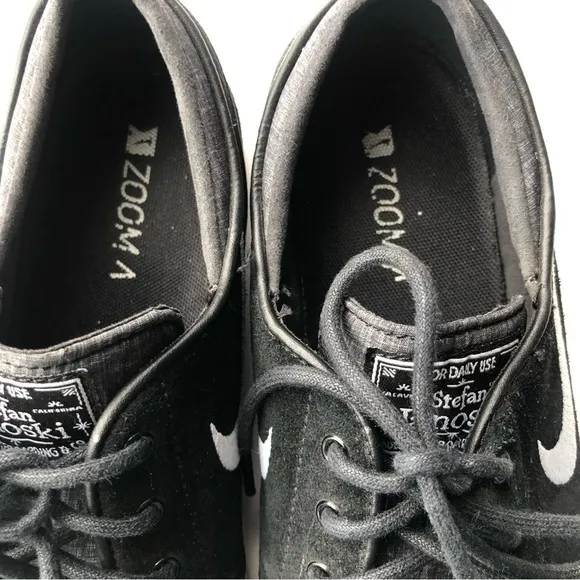 PUMA Stefan Janoski Black &amp; White Skater Signed Suede Gum Sole  Sneakers 6