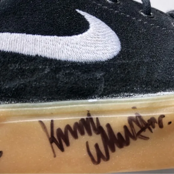 PUMA Stefan Janoski Black &amp; White Skater Signed Suede Gum Sole  Sneakers 6